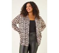 Roman Women's Curve Animal Print Pocket Shirt in Pink | Size: 20 Roman Pink 20