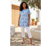Roman Curve Bardot Longline Stretch Top for Women UK - Ladies Everyday Holiday Spring Summer Comfy Soft Evening Vacation Work Party - Navy Plus - Size 20