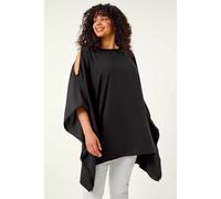 Curve Bobble Trim Hanky Hem Top Roman Black 18