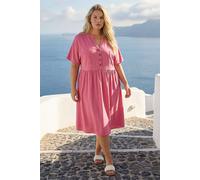 Roman Women's Curve Button Detail Shirt Dress in Pink | Size: 20 Roman Pink 20