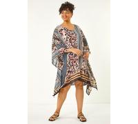 Roman Women's Curve Contrast Print Kaftan in Natural | Size: 18 Roman Natural 18