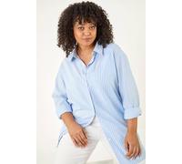 Roman Women's Curve Contrast Stripe Blouse in Blue | Size: 16 Roman Blue 16