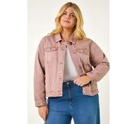 Roman Women's Curve Cotton Denim Jacket in Rose | Size: 18 Roman Rose 18