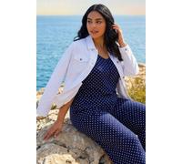 Roman Women's Curve Cotton Denim Jacket in White | Size: 16 Roman White 16