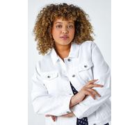Curve Cotton Denim Jacket Roman White 22-24