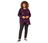 Curve Cowl Neck Button Wrap Top Roman Purple 22-24