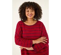 Curve Crochet Stripe Knit Roman Red 16