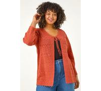 Roman Women's Curve Crochet Tie Front Cardigan in Red | Size: 20 Roman Red 20