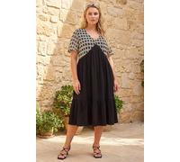 Curve Crochet V-Neck Midi Dress Roman Black 20