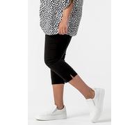 Roman Originals Plus Size Cropped Trousers for Women UK Ladies Curve Capri Leggings Summer Pants Short Crop Stretch 3/4 Length Three Quarter Pedal Pusher Clothes Elasticated - Black - Size 20
