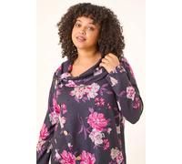 Roman Women's Curve Floral Print Cowl Stretch Top | Size: 18 Roman Multicolor 18