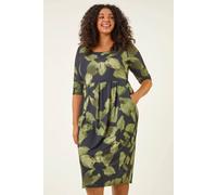 Roman Women's Curve Floral Print Pocket Stretch Dress | Size: 18 Roman Multicolor 18