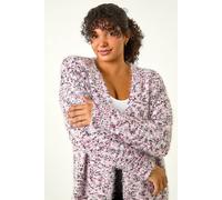 Roman Women's Curve Fluffy Textured Cardigan in Pink | Size: 30-32 Roman Pink 30-32