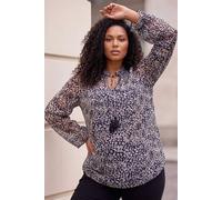 Roman Women's Curve Georgette Keyhole Top in Natural | Size: 16 Roman Natural 16