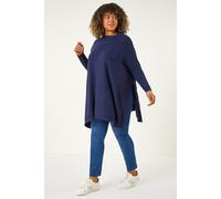 Roman Women's Curve High Neck Cable Knit Poncho in Midnight | Size: 18 Roman Midnight 18