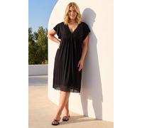 Roman Women's Curve Lace V-Neck Midi Dress in Black | Size: 22-24 Roman Black 22-24