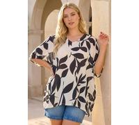 Roman Originals Animal Print V-Neck Top for Women UK - Ladies Everyday Holiday Spring Summer V-Neckline Comfy Soft Evening Vacation Work Party - Black Plus - Size 20
