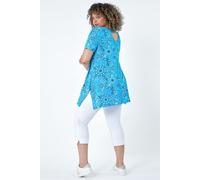 Roman Women's Curve Paisley Back Bar Stretch Tunic Top in Turquoise | Size: 18 Roman Turquoise 18