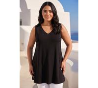 Roman Women's Curve Plain V-Neck Vest Top in Black | Size: 26-28 Roman Black 26-28