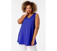 Roman Curve Women Plain V-Neck Vest Top - Ladies Spring Everyday Summer Evening Vacation Work Holiday Sleeveless Smart Casual - Royal Blue - Size 22