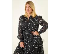 Curve Polka Dot Midi Dress Roman Black 26-28