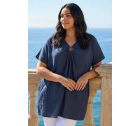 Roman Women's Curve Ring Front Oversized Top in Navy | Size: 20 Roman Navy 20