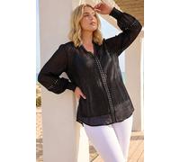 Roman Women's Curve Shimmer Chiffon Blouse in Black | Size: 18