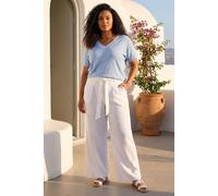 Roman Women's Curve Shimmer Hotfix Knit Top in Light Blue | Size: 18