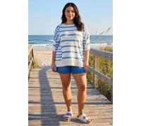 Roman Women's Curve Stripe Knit Jumper in Blue | Size: 16