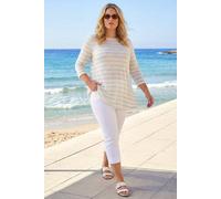 Roman Women's Curve Stripe Print Tunic Top in Blue | Size: 22-24 Roman Blue 22-24