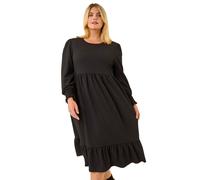 Roman Women's Curve Textured Gathered Stretch Midi Dress in Black | Size: 20 Roman Black 20