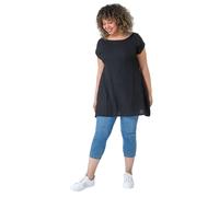 Roman Women's Curve Textured Short Sleeve T-Shirt in Black | Size: 26-28 Roman Black 26-28
