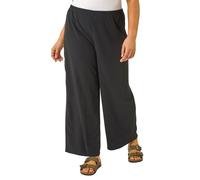 Roman Women's Curve Textured Stretch Trouser in Black | Size: 18 Roman Black 18