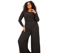 Roman Women's Curve Textured Stretch Trousers in Black | Size: 22-24 Roman Black 22-24