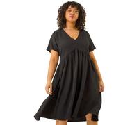 Roman Women's Curve Textured V-Neck Stretch Dress in Black | Size: 22-24 Roman Black 22-24