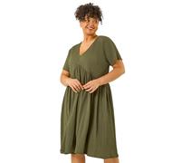 Roman Women's Curve Textured V-Neck Stretch Dress in Green | Size: 16 Roman Green 16
