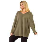 Roman Women's Curve Textured V-Neck Stretch Top in Dark Green | Size: 18 Roman Dark Green 18