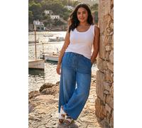 Roman Women's Curve Tie Waist Denim Trouser in Indigo | Size: 22/24