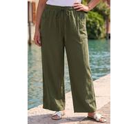 Roman Women's Curve Tie Waist Pocket Trouser in Khaki | Size: 20