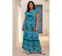 Curve Tropical Tie Neck Dress Roman Blue 20