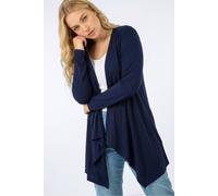 Roman Curve Women Waterfall Front Jersey Cardigan - Ladies Spring Everyday Summer Evening Vacation Work Holiday Long Sleeve Smart Casual - Navy - Size 22