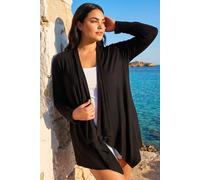 Roman Women's Curve Waterfall Front Jersey Cardigan in Black | Size: 22-24 Roman Black 22-24