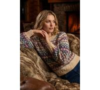 Roman Fairisle Jumper for Women UK Ladies Stretchy Winter Autumn Sweater Casual Knit Knitwear Knitted Pullover Comfy Soft Thick Lightweight Dinner Party Office Work - Teal Multi - Size 10