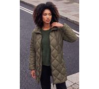 Roman Women's Diamond Quilt Padded Coat in Khaki | Size: 12 Roman Khaki 12
