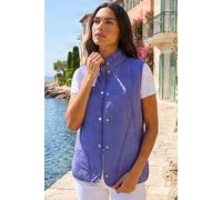 Roman Diamond Quilted Funnel Neck Gilet for Women UK - Ladies Spring Everyday Summer Holiday Button Up Comfy Sleeveless Soft Pocket Detail Coat Daily Farm Jackets - Lavender - Size 12