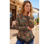 Roman Women's Ditsy Floral Print Tunic Top in Teal | Size: 10