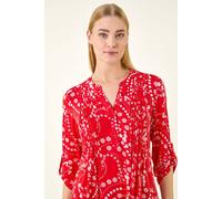 Roman Women's Ditsy Print Pintuck Stretch Shirt in Red | Size: 14 Roman Red 14