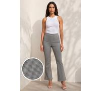 Roman Bootleg Trouser for Women UK Ladies Bootcut Stretch Flared Bengaline Long Full Length Pull-On Elasticated Waist Casual Smart Work Office Soft Flattering - Light Grey - Size 16