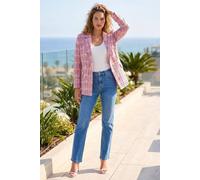 Roman Women's Double Breasted Boucle Jacket in Pink | Size: 12 Roman Pink 12