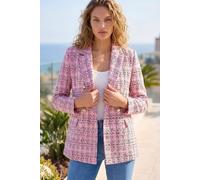 Roman Women's Double Breasted Boucle Jacket in Pink | Size: 18 Roman Pink 18